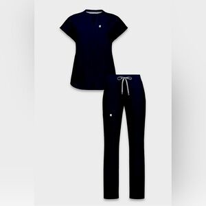 Fabletics Scrubs, Evolve Scrub Top XXS + Ion Scrub Pant XXS, black